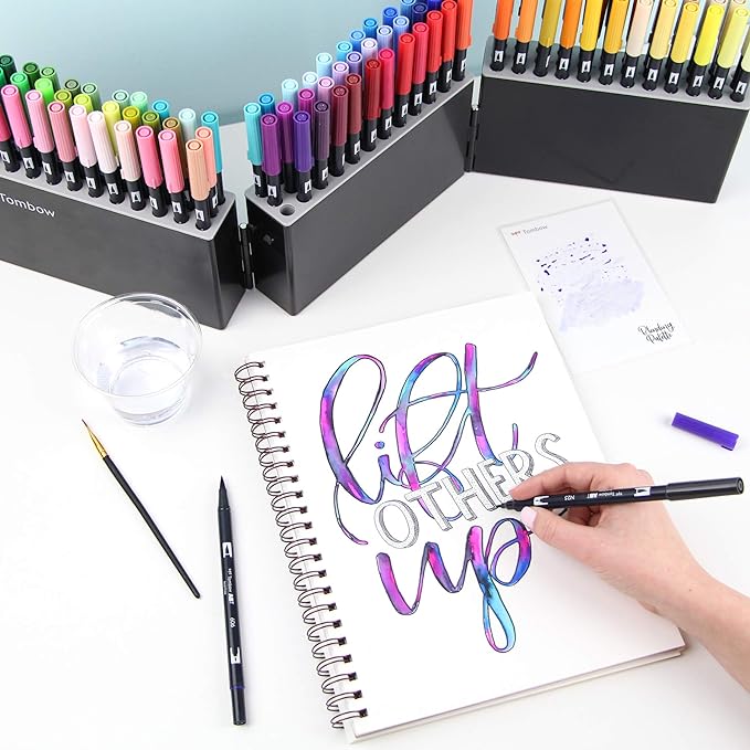 Tombow 56179 Dual Brush Pen Art Markers, 108 Color Set with Marker Case. Blendable, Brush and Fine Tip Markers with Marker Case