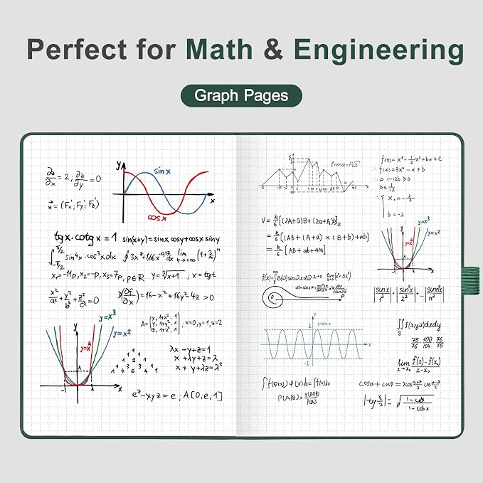 AHGXG Graph Grid Paper Notebook, 160 Pages, A5 Medium Size (5.7'' x 8.3'')