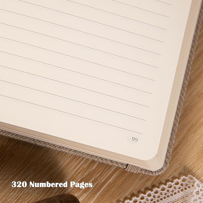 MGGAO Lined Journal Notebook for Women Men, Journals for Writing, A5 Aesthetic College Ruled Notebook for Work, Travel, School,318 Numbered Pages, 5.8”x8.4”