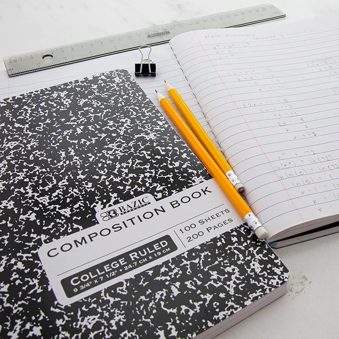 BAZIC PRODUCTS Composition Notebook, College Ruled, 100 Sheets