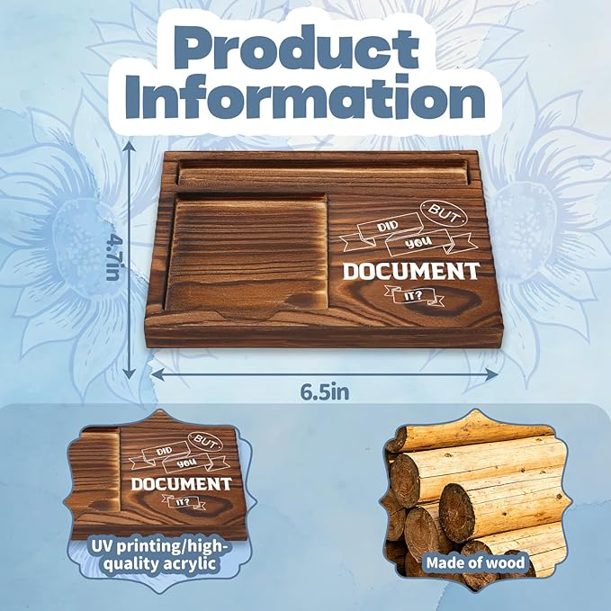 FOUGSTA Funny Office Gifts for Accountant, Gag Office Gifts for Accountant, Gag Desk Decor Gift for Coworker,Wooden Notepad Pen Holder With Funny Quotes,16.5 x 12 x 1.5 cm,XXN12