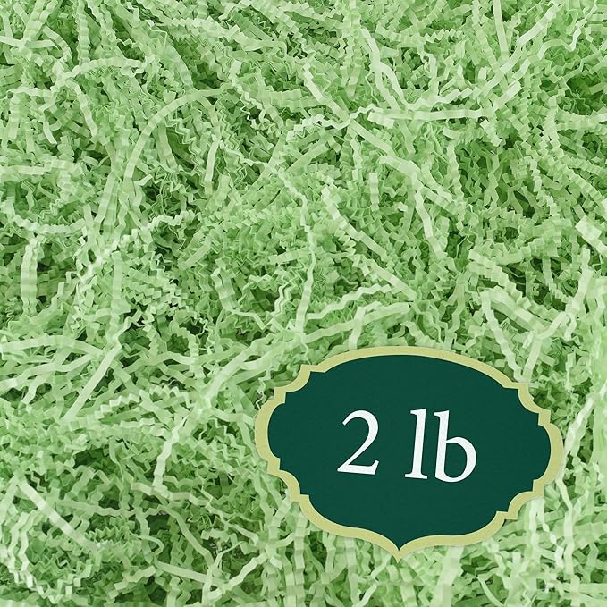 Arcadia Garden Products 2 lbs - Sage Crinkle Shredded Color Paper Filler Box Stuffing for Gift Wrapping & Crafts, Basket Filling, Confetti, Packaging & Shipping - RPC02SG
