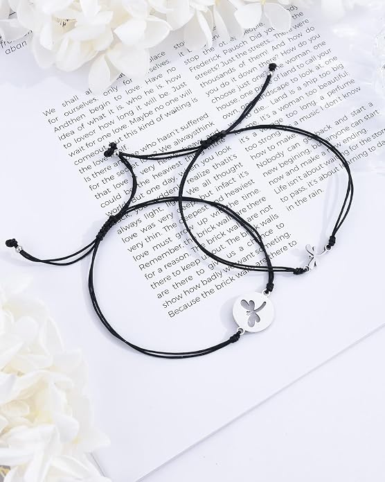 Back to School Gifts Mommy and Me Bracelet First Day of School Matching Wish Bracelets Set for Mother Daughter Son Women Teen Girls Boys Jewelry Gift