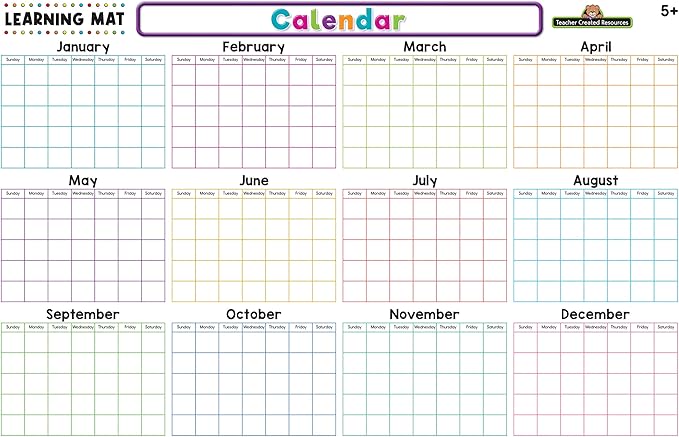 Teacher Created Resources Calendar Learning Mat (TCR21024)