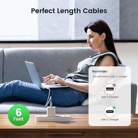 toocki USB C to USB C Cable [3Pack,6ft] 60W Fast Charging Type C Silicone Cord Compatible with iPhone 17 16 15 Pro Plus Pro Max Air, iPad Pro, Galaxy S25, Switch, MacBook Air, Pixel