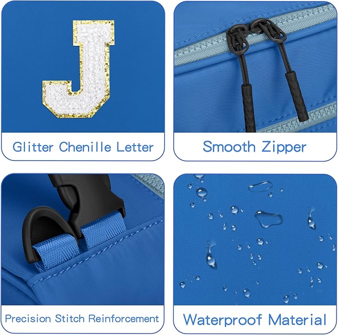Initial Insulated Lunch Bag for Boys Kids, Back to School Gift, Reusable Leak-proof Lunch Box with Adjustable Strap for School Daycare Travel Picnic（Blue，J）