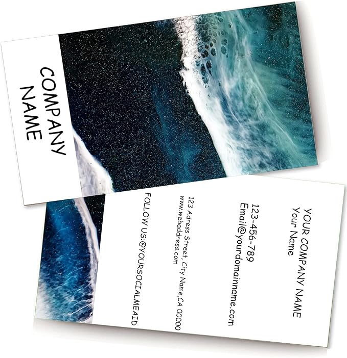 Custom Personalized Business Cards 500Pcs Double-sided color printing Business Cards can Add You Picture, Personalized Name Card No Additional Charge Size 3.5" X 2"