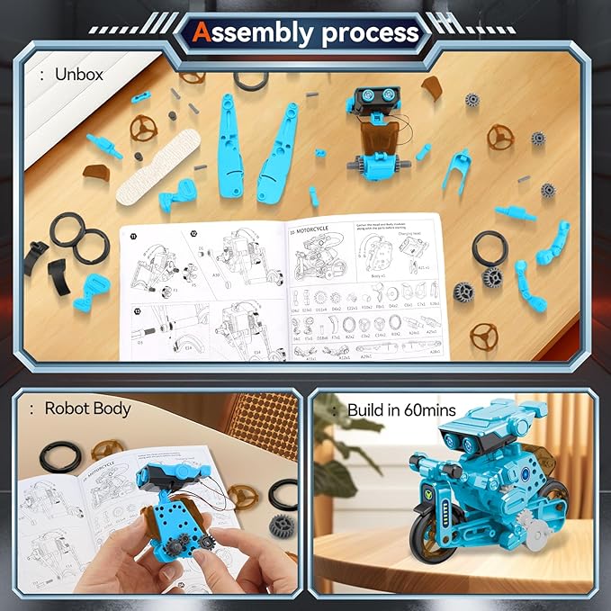 STEM 12-in-1 Education Robots Toys for Boys Age 8-12 12-16, DIY Educational Toy Science Kits for Kids, Building Experiment Robotics Set Birthday Gifts for 8 9 10 11 12 13 14 15 16 Years Old Boys Girls