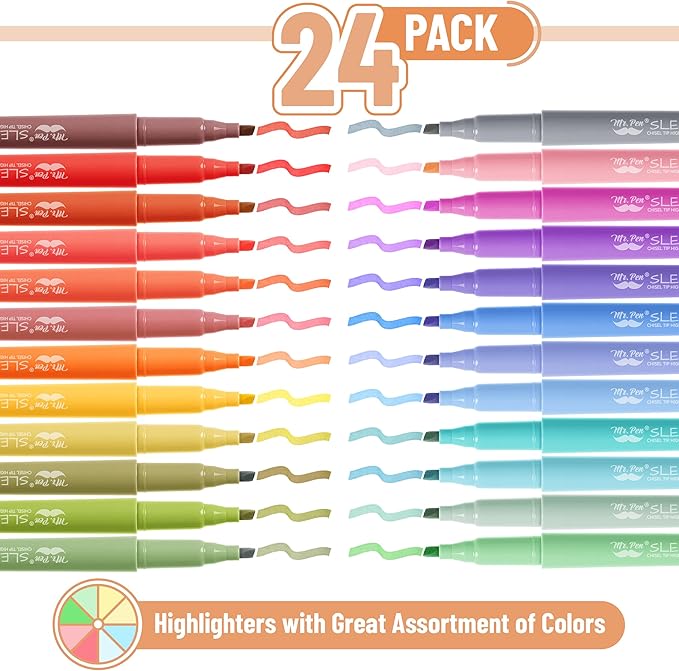 Mr. Pen- Highlighters, 36 Pack, Assorted Colors, Chisel Tip, Quick-Dry, Smear-Resistant, Odorless Highlighters for School, Office & Journaling