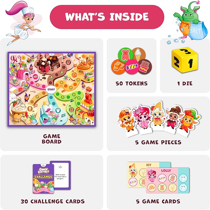 Candy Factory Family Board Game for Kids Ages 4-8 – Game Night & Classroom Learning Game – Sweet Adventure in The Magic Land of Candy – Beginner-Friendly, No Reading Required