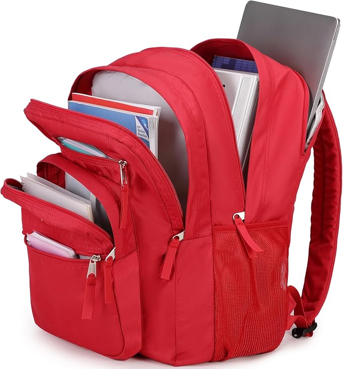abshoo 34L Big School Backpack For College Women Girls Middle High School Teen Bookbag Travel Backpack Daypack (Red)