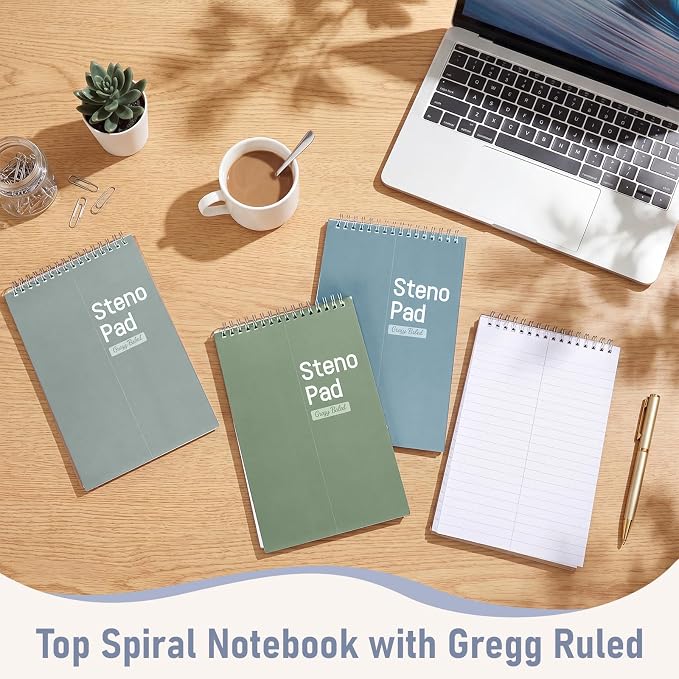 Eaasty 24 Pack Spiral Steno Pads Bulk Top Spiral Steno Notebooks