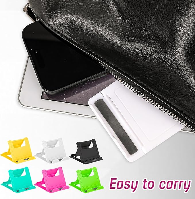 KALIONE 6 Pack Portable Cell Phone Stand Holder for Desk, Foldable Desktop Mobile Phone Kickstand Universal Desk Stand for All Mobile Smart Phone