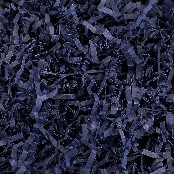 MagicWater Crinkle Cut Paper for Gift Baskets - 5LB - Navy Blue - Perfect for Shredded Paper Filler, Basket Filler, Gift Boxes, Bridesmaid Gifts, Christmas Stuffers & More – Ideal for All Occasions