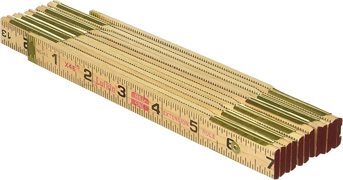 Crescent Lufkin Wood Rule, 6' Brass Ext, Black , Brown - X46SLN