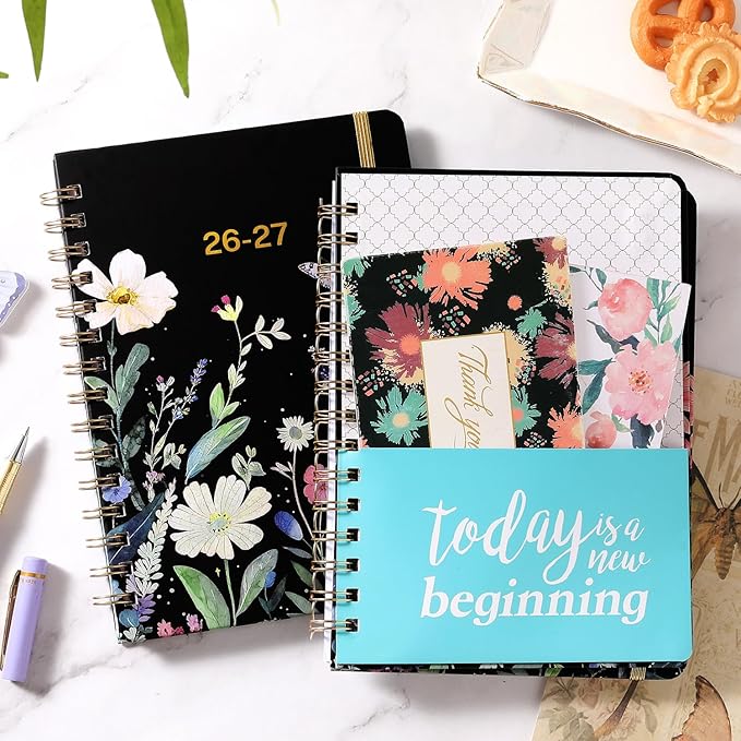 Planner 2026-2027 - Weekly & Monthly Planner, Jul 2026-Jun 2027, Academic Planner 26-27, 6.4"×8.5", Tabs, Thick Paper, Twin-Wire Binding, Back Pocket, Inspirational Quotes for Office Home School