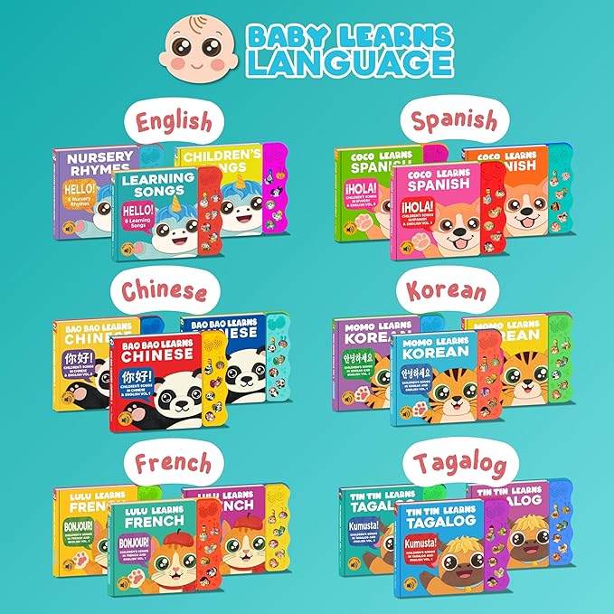 Astro Learns English Learning Songs — Musical Toys & Interactive Sound Board Books for Toddlers 1-3, Singing & Nursery Rhymes for Babies, Educational Talking Musical Toy, Sing Along Songs