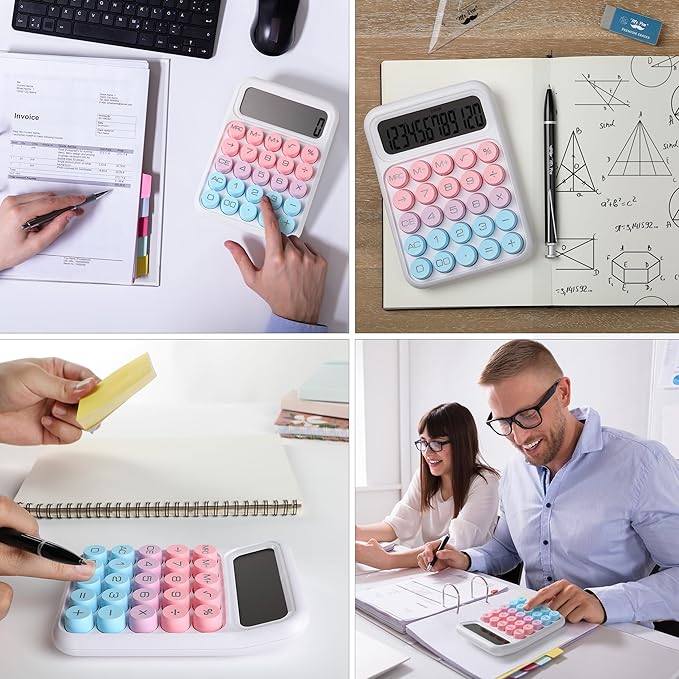 Mr. Pen- Mechanical Switch Calculator, 12 Digit Large LCD Display, Colorful with Big Buttons, Mechanical Switch Calculator for Home, School, Office