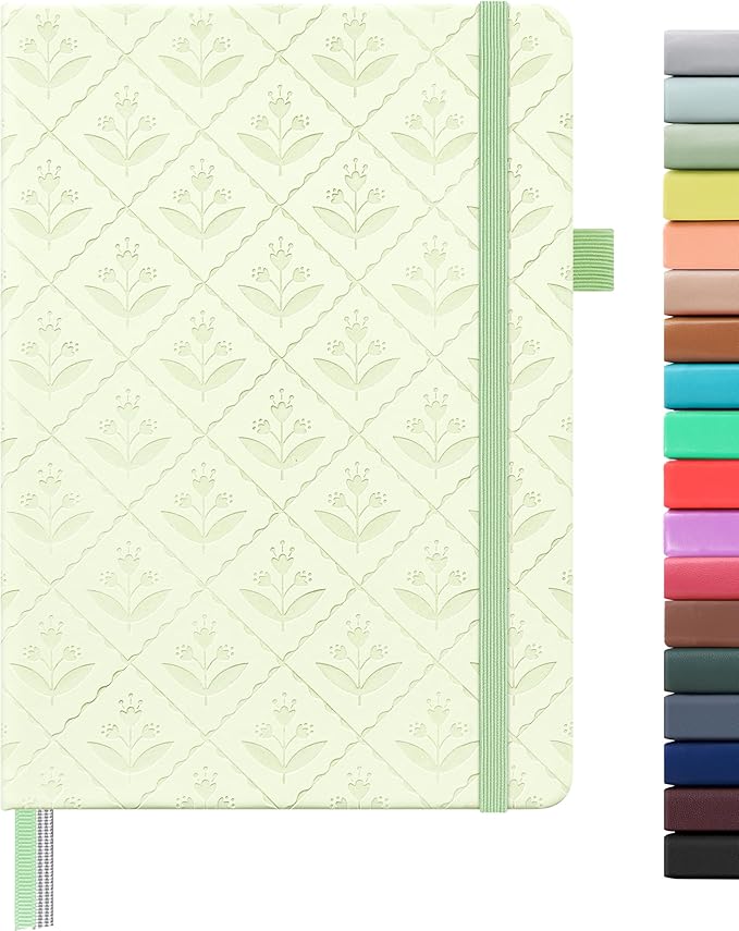&And Per Se Lined Hardcover Notebook – A5 5.7"x8" College Ruled, 160 Pages, 100gsm Thick Paper – Aesthetic Journal for Women, Gift-Ready Planner, Everyday Writing Notebook (Light Green)