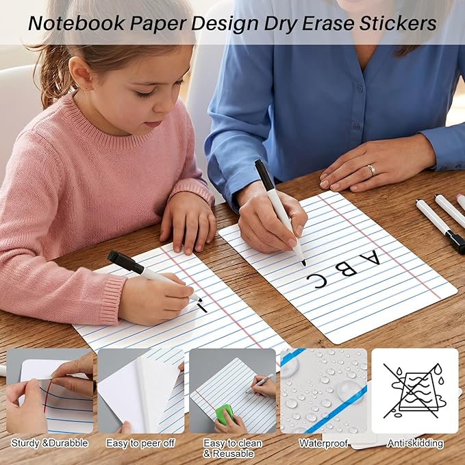 Lincia 12 Pcs Dry Erase Whiteboard Stickers for Classroom Table Classroom Decor Colorful Stickers for Whiteboard Wall Decor Removable Dry Erase Circles for School Teacher Supplies(Rule, Simple)