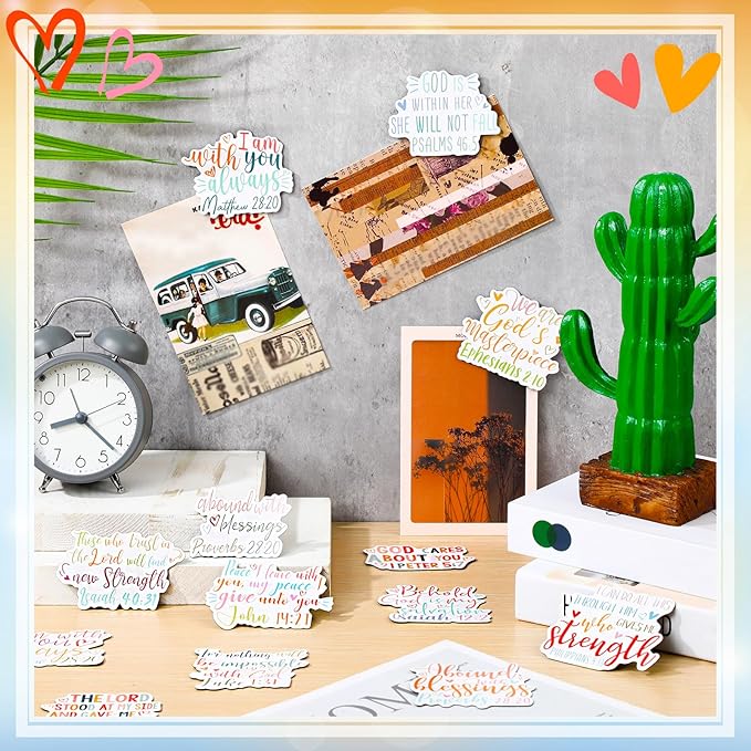 Sinmoe 24 Pieces Inspirational Fridge Magnets for Girls Bible Verse Locker Magnets for Girls Cute Motivational Quotes Refrigerator Decorations for School Classroom Whiteboard Office(Biblical Style)