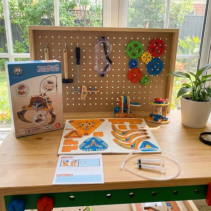 STEM Hydraulic Claw Model Science Kit, Educational Engineering Mechanics Toy for Kids, Teach Hydraulic Transmission Principle