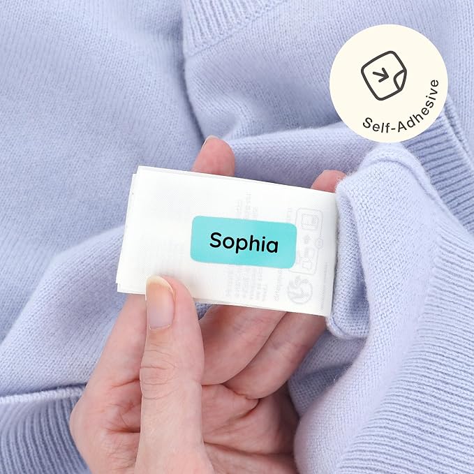 TeddyLabels - Clothing Labels for Nursing Home (180) – Self-Adhesive Name Tags for Clothes and Personal Items. Personalized Labels for Daycare, Nursing Homes, and Laundry Use - Turquoise