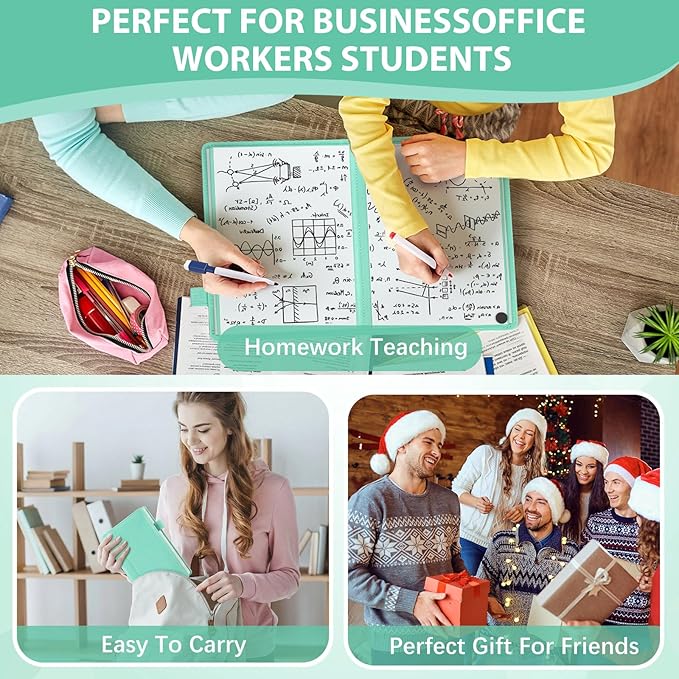 Feifeiya 6 Sides Dry Erase Notebook Portable White Board 9"x6"(a5) Travel Dry Erase White Board Notebook Foldable Anti-ghosting Surface for Office, School, Study, Travel & Business Meeting Planning