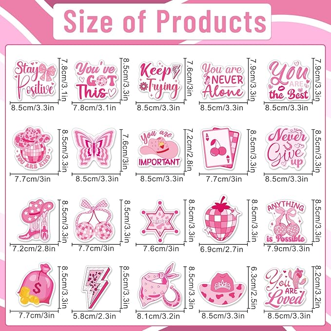Wxiben Pink Inspirational Refrigerator Magnet - 20 Pcs Motivational Locker Magnets for Girls Mental Health Encouragement Fridge Magnetic Stickers for Home Office Kitchen Whiteboard Decor