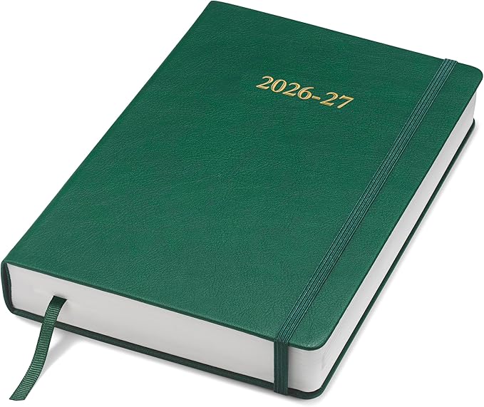 Wykeham's Executive 2026-27 Daily Journal Planner – Customization Available – Mid-Year Academic Diary – July 2026 to June 2027 (Racing Green, 8.5"×5.5")