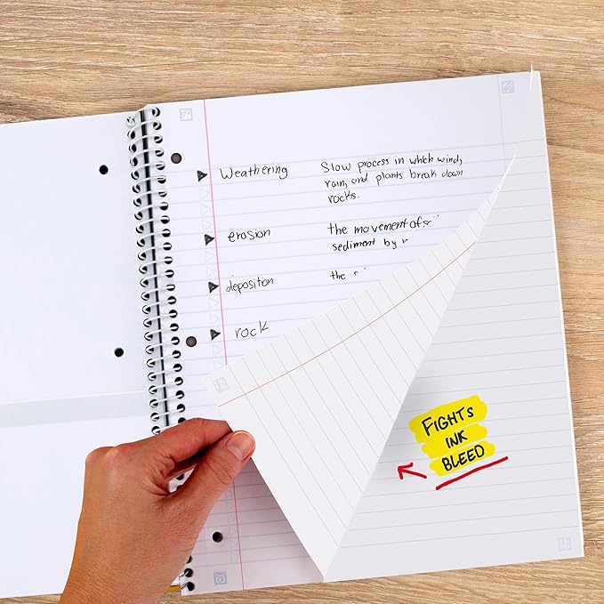 Five Star Spiral Notebook + Study App, 1 Subject, College Ruled Paper, 8-1/2" x 11", 80 Sheets, Graphics, 4 Pack (850221F)