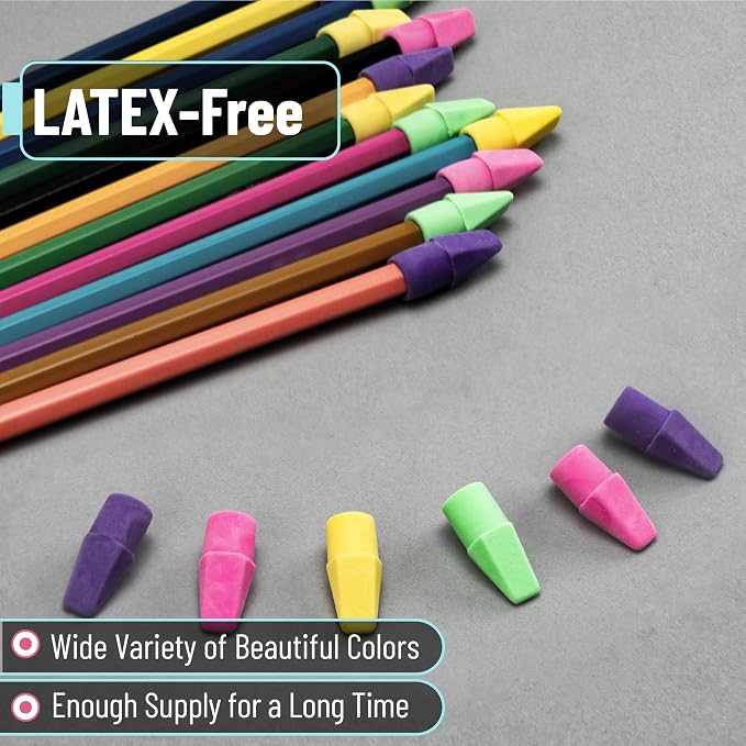 Mr. Pen- Pencil Top Erasers Bulk, 120 Pack, Latex-Free, No-Smudge
