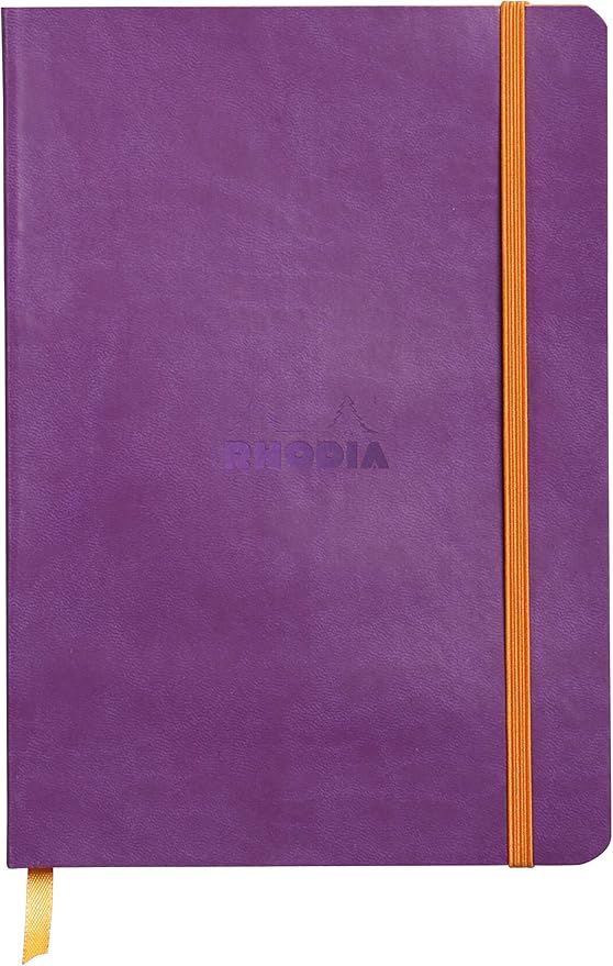 Rhodia Rhodiarama SoftCover Notebook - 80 Lined Sheets - 6 x 8 1/4 - Purple Cover