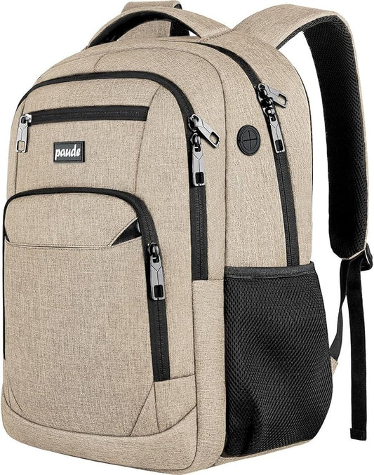 Paude Backpack for Teens, Laptop, College, University, Business, Travel - 15.6 Inch, Beige