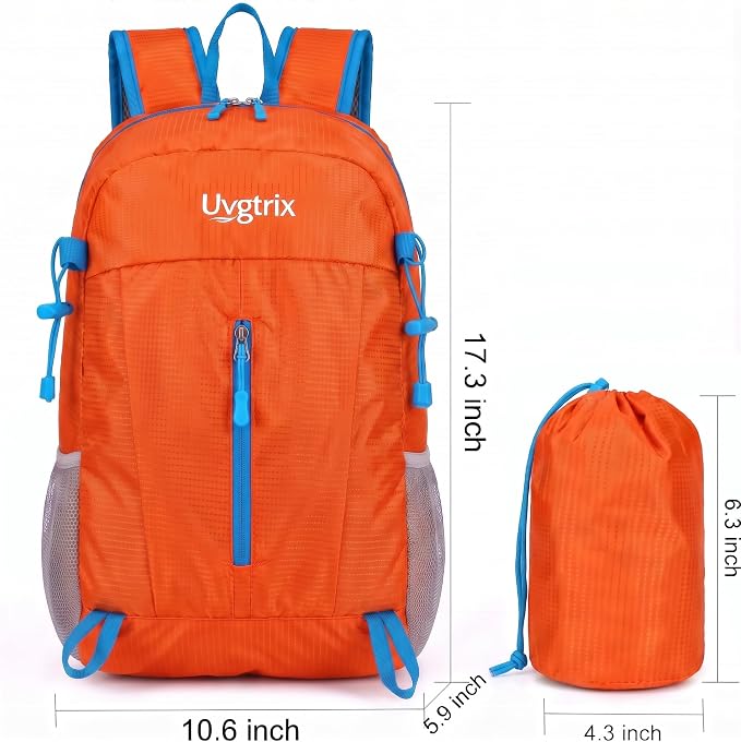 20L Water Resistant Foldable Packable Daypack Backpack | Lightweight Durable Portable Outdoor Travel Backpack for Women Men Camping Climbing Hiking Walking Sports Daily Commuting