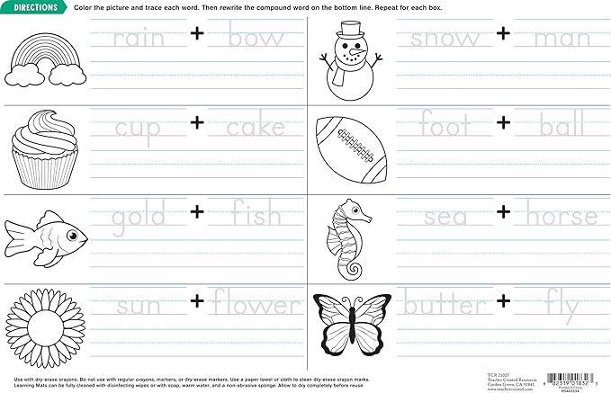 Teacher Created Resources Compound Words Learning Mat