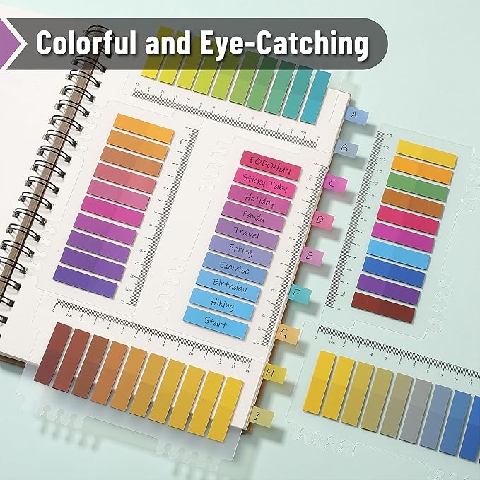 Mr. Pen- Colorful Sticky Tabs, 1600 pcs, Translucent Page Markers, Water-Resistant Book Tabs for Annotating, Bible Study, Planning, Indexing & Document Organization