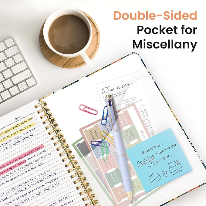 ZOTIA Large Spiral Notebooks for Work 5 Subject with Removable Dividers