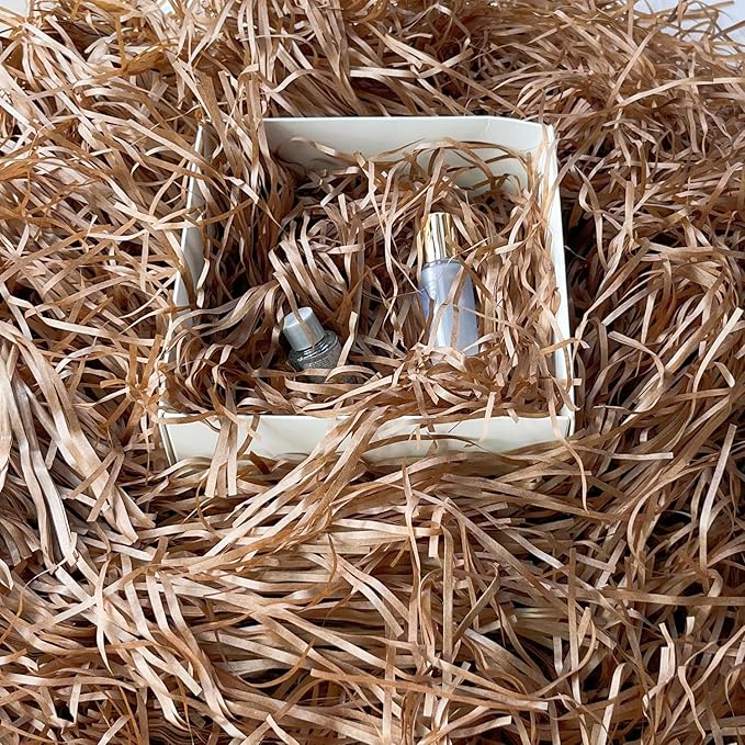 Raffia Paper Shreds, 100g Shredded Paper for Gift Box, Crinkle Cut Paper Shred Filler for Gift Wrapping & Basket Filling(Coffee)