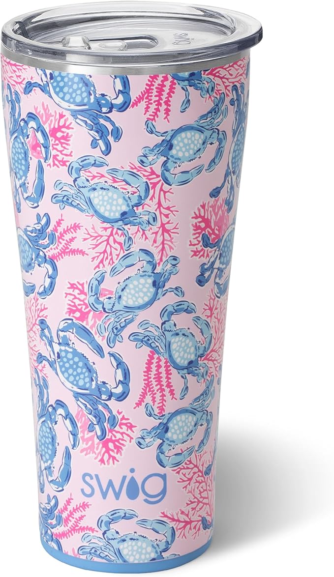 Swig Life XL 32oz Tumbler, Insulated Coffee Tumbler with Lid, Cup Holder Friendly, Dishwasher Safe, Stainless Steel, Extra Large Travel Mugs Insulated for Hot and Cold Drinks (Get Crackin)