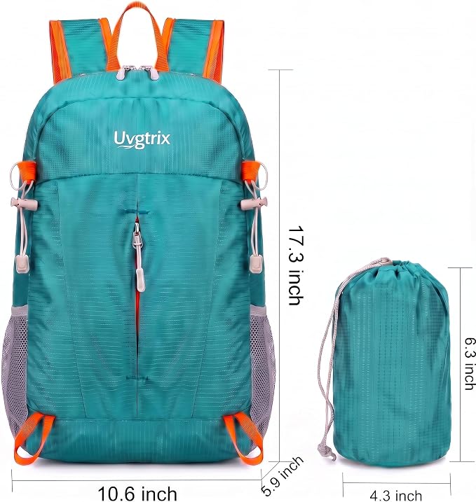 20L Water Resistant Foldable Packable Daypack Backpack | Lightweight Durable Portable Outdoor Travel Backpack for Women Men Camping Climbing Hiking Walking Sports Daily Commuting