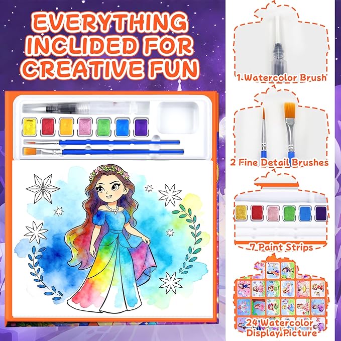CHICAUP Paint with Water Coloring Books for Kids, Mess Free Watercolor Painting Kit Painting Activity for Kids Ages 3-5 4-8, Arts Crafts Drawing Gift Toy for Boy Girl