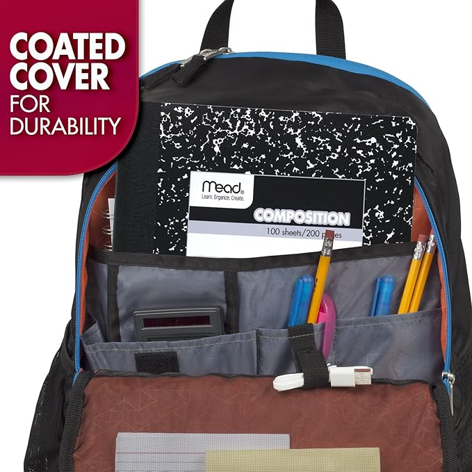 Mead Composition Notebook, Wide Ruled Paper, 7.5" x 9.75", 100 Sheets, Black Marble, 12 Pack (72936)