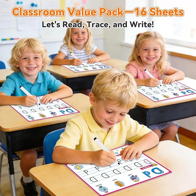 Alphabet Number Shapes Flash Cards,Handwriting Practice Writing Tracing Phonics Preschool Kindergarten Toddler Learning Activities Homeschool Classroom Autism Educational Toys ABC Letter