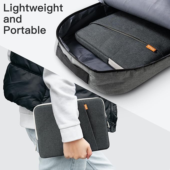 JETech Laptop Sleeve for 16-Inch MacBook Pro (M1-M5, 2019-2026), Waterproof Bag Case with Pocket, Compatible with 16 Inch Notebook (Dark Grey)