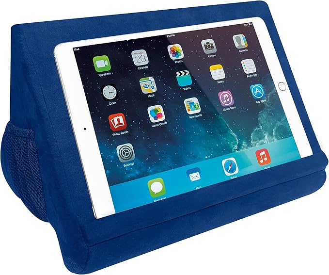 Ontel Pillow Pad Ultra Multi-Angle Soft Tablet Stand, Blue