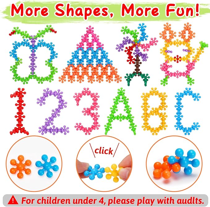 Kids Building STEM Toys for 3 4 5 6+ Year Old Boy Girl Birthday Gifts, 300PCS Educational Interlocking Discs Building Blocks for Kids Ages 3-5 4-8 5-7 Preschool Manipulatives Classroom Must Have