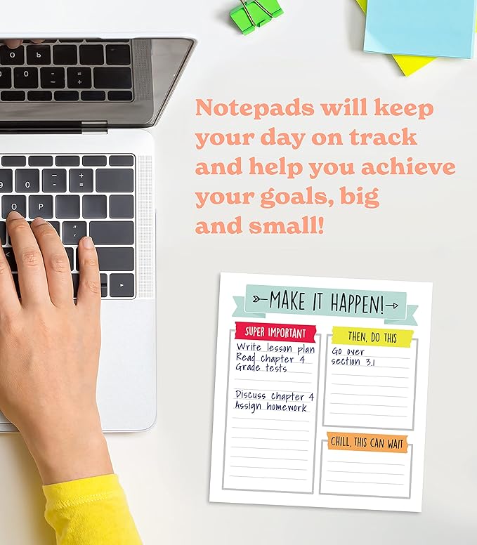Carson Dellosa Aim High To Do List Notepad—5.75" x 6.25" Paper Stationery, Daily Checklist, Goals, Reminders, Notes, Motivational Organizer (50 sheets) (2 Pack)