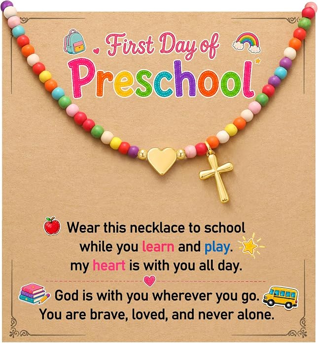First Day of School Gift for Girls Kindergarten Preschool Necklace