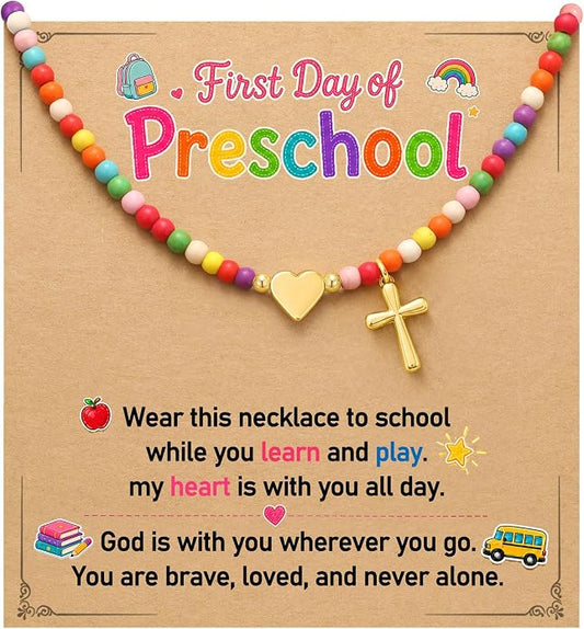 First Day of School Gift for Girls Kindergarten Preschool Necklace
